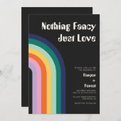 レトロモダンレインボー70sダーク結婚ズ 招待状 (正面/裏面)