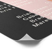 レトロモダンレインボー |ダークアルファベットの座席 ポスター (角)