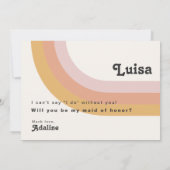 レトロモダンレインボー |メイド・オブ・オーナー（花嫁付き添い人）提案カード 招待状 (裏面)