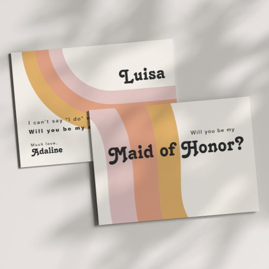 レトロモダンレインボー |メイド・オブ・オーナー（花嫁付き添い人）提案カード 招待状