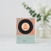 レトロモダンレコード愛の鳥エスコートラベル プレイスカード (スタンド正面)