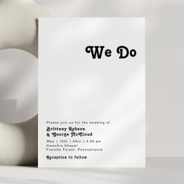 レトロモダンレタリングウィドー結婚式招待状 招待状