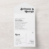 レトロモダンレタリングシールおよび送信 オールインワン招待状 (内側)