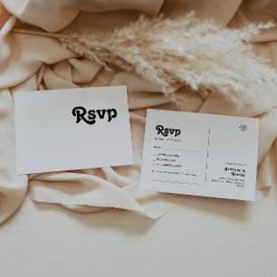 レトロモダンレタリング曲リクエストRSVPポストカード ポストカード