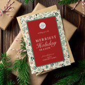 レトロモダンレッド・グリーン・ビジネス・ロゴ名 シーズンカード