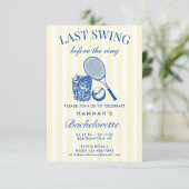 レトロモダンヴィンテージイエローバチェロレッテ週末 招待状 (スタンド正面)