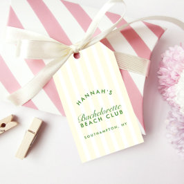 レトロモダンヴィンテージイエロー&グリーンバチェロレッテ ギフトタグ