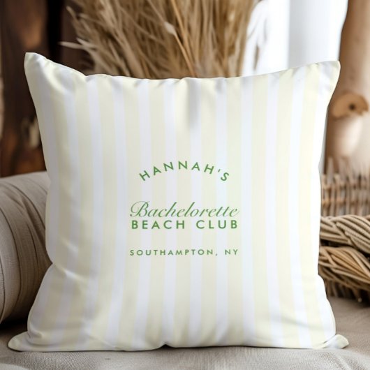 レトロモダンヴィンテージグリーンおよびイエローバチェロレッテ クッション