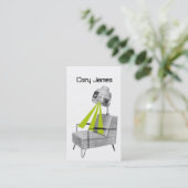 レトロモダンヴィンテージドライヤーヘアースタイリスト名刺 名刺 (スタンド正面)