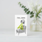 レトロモダンヴィンテージドライヤーヘアースタイリスト名刺 名刺 (スタンド正面)