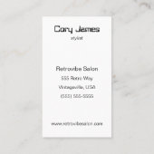 レトロモダンヴィンテージドライヤーヘアースタイリスト名刺 名刺 (裏面)