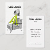 レトロモダンヴィンテージドライヤーヘアースタイリスト名刺 名刺 (正面/裏面)