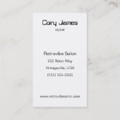 レトロモダンヴィンテージドライヤーヘアースタイリスト名刺 名刺 (裏面)