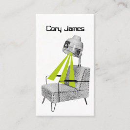 レトロモダンヴィンテージドライヤーヘアースタイリスト名刺 名刺