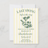 レトロモダンヴィンテージピックルボールバックウィークエンド 招待状 (正面)