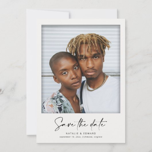 レトロモダンヴィンテージフィルム結婚フレームの写真 案内状 (正面)