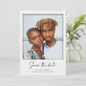 レトロモダンヴィンテージフィルム結婚フレームの写真 案内状 (スタンド正面)