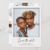 レトロモダンヴィンテージフィルム結婚フレームの写真 案内状 (正面/裏面)