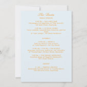 レトロモダンヴィンテージブルーバチェロレッテ週末 招待状 (裏面)