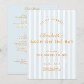 レトロモダンヴィンテージブルーバチェロレッテ週末 招待状 (正面/裏面)