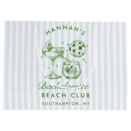 レトロモダンヴィンテージブルーバチェロレッテ ラージペーパーバッグ