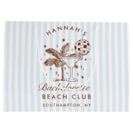 レトロモダンヴィンテージブルーバチェロレッテ ラージペーパーバッグ