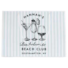 レトロモダンヴィンテージブルーバチェロレッテ ラージペーパーバッグ