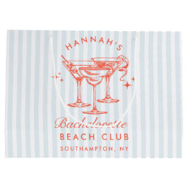 レトロモダンヴィンテージブルーバチェロレッテ ラージペーパーバッグ