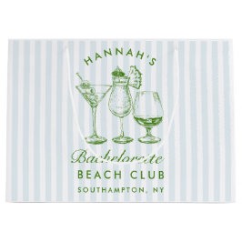 レトロモダンヴィンテージブルーバチェロレッテ ラージペーパーバッグ