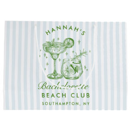 レトロモダンヴィンテージブルーバチェロレッテ ラージペーパーバッグ