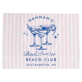 レトロモダンヴィンテージブルーバチェロレッテ ラージペーパーバッグ