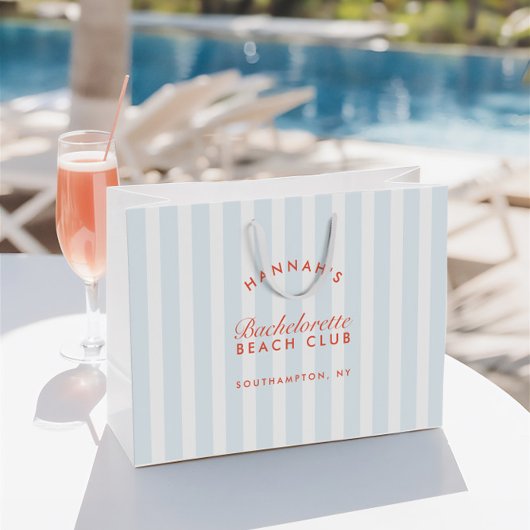 レトロモダンヴィンテージブルーバチェロレッテ ラージペーパーバッグ