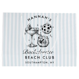 レトロモダンヴィンテージブルーバチェロレッテ ラージペーパーバッグ