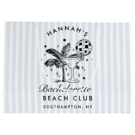 レトロモダンヴィンテージブルーバチェロレッテ ラージペーパーバッグ