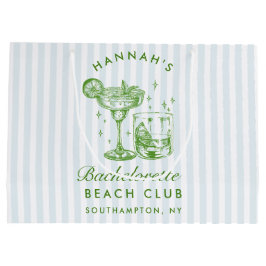 レトロモダンヴィンテージブルーバチェロレッテ ラージペーパーバッグ