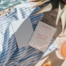 レトロモダンヴィンテージブルー花嫁付きカード