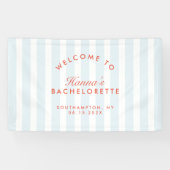 レトロモダンヴィンテージレッド&ブルーバチェロレッテ 横断幕 (横)