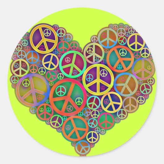 レトロモダンヴィンテージ平和 ラウンドシール (正面)