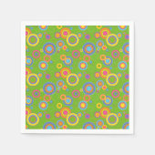 レトロモダン円オングリーン スタンダードカクテルナプキン (正面)