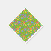 レトロモダン円オングリーン スタンダードカクテルナプキン (角)