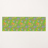 レトロモダン円オングリーン ヨガマット (正面(横))