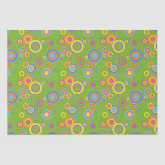 レトロモダン円オングリーン 薄葉紙 (正面)