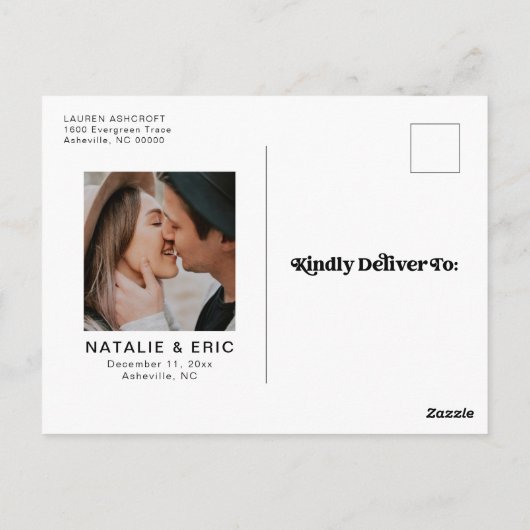 レトロモダン写真ポストカードの保存 ポストカード (裏面)