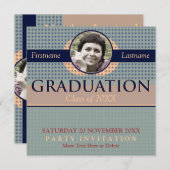 レトロモダン卒業とフォト招待状 招待状 (正面/裏面)