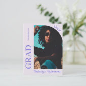 レトロモダン卒業招待状ポストカード ポストカード (スタンド正面)