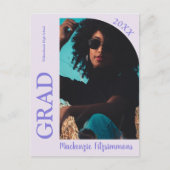 レトロモダン卒業招待状ポストカード ポストカード (正面)