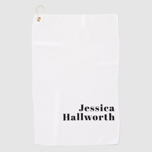 レトロモダン名ミニマルまたはビジネステンプレート ゴルフタオル (正面)