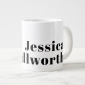 レトロモダン名ミニマルまたはビジネステンプレート ジャンボコーヒーマグカップ (正面右)