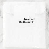 レトロモダン名ミニマルまたはビジネステンプレート スクエアシール (バッグ)