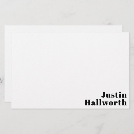 レトロモダン名ミニマルまたはビジネステンプレート 便箋 (正面/裏面)